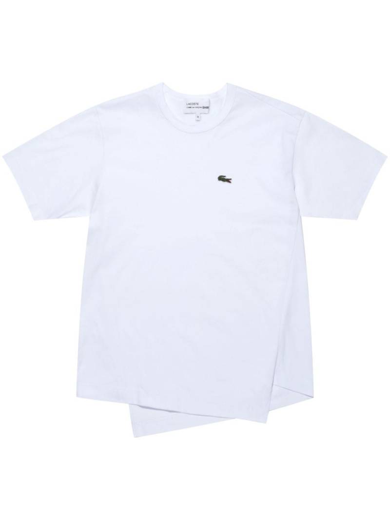 Comme Des Garçons Shirt x Lacoste asymmetric T-Shirt - White von Comme Des Garçons Shirt