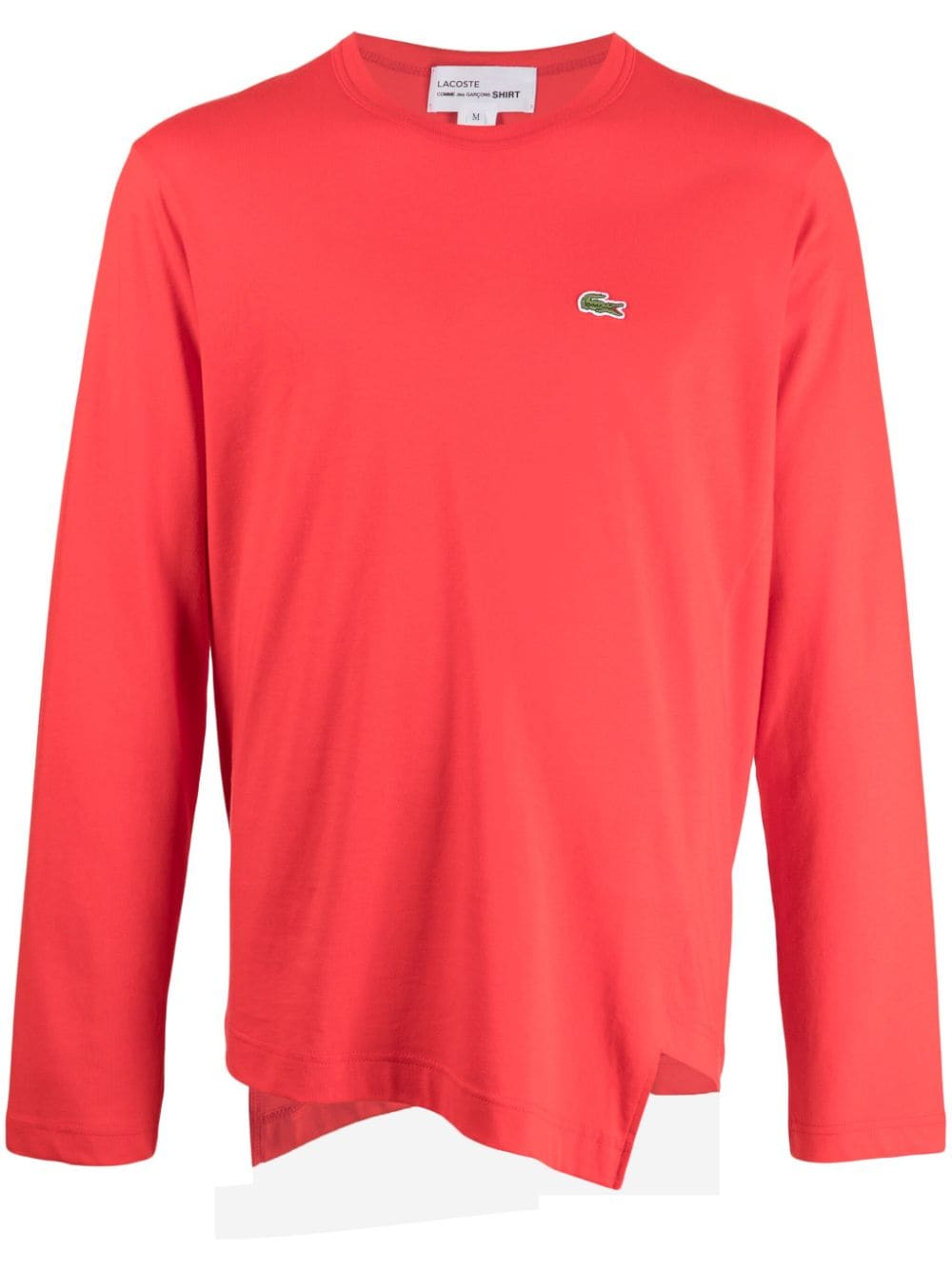 Comme Des Garçons Shirt x Lacoste asymmetric cotton T-shirt - Red von Comme Des Garçons Shirt