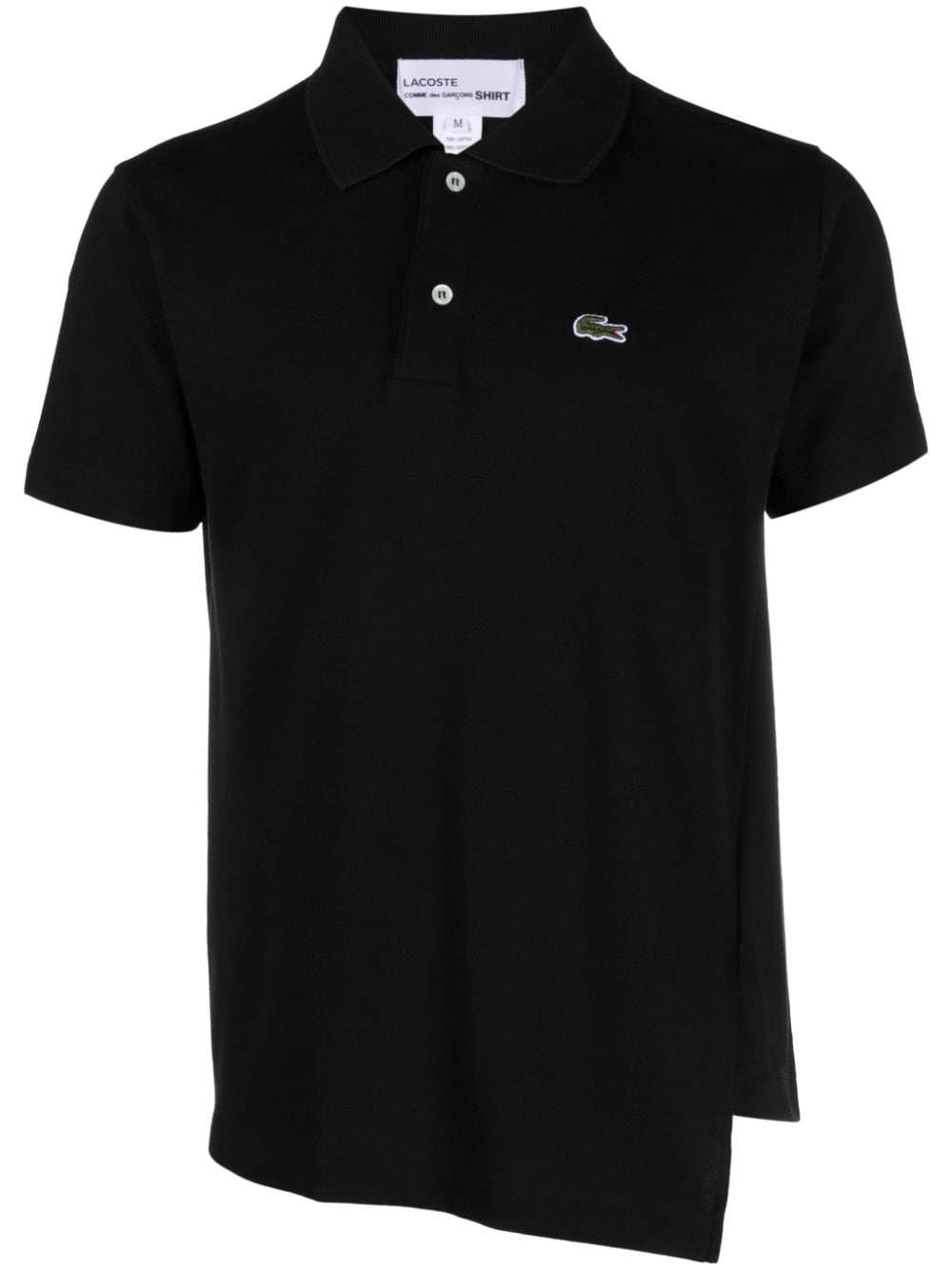 Comme Des Garçons Shirt x Lacoste asymmetric cotton polo shirt - Black von Comme Des Garçons Shirt