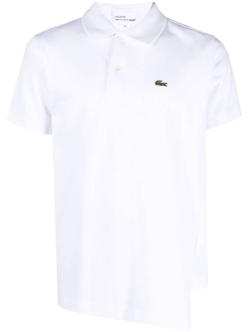 Comme Des Garçons Shirt x Lacoste asymmetric cotton polo shirt - White von Comme Des Garçons Shirt