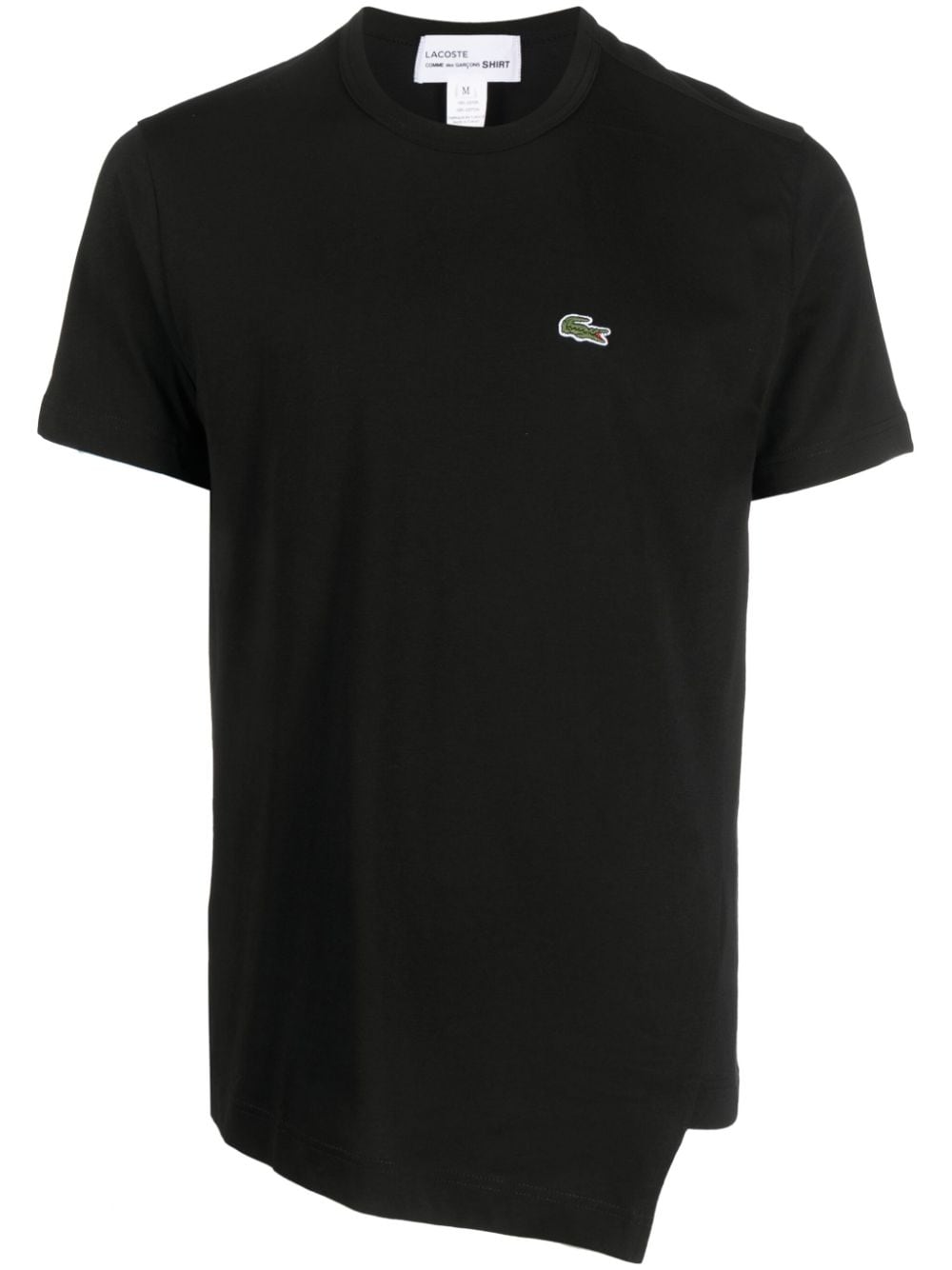 Comme Des Garçons Shirt x Lacoste asymmetric-hem T-shirt - Black von Comme Des Garçons Shirt