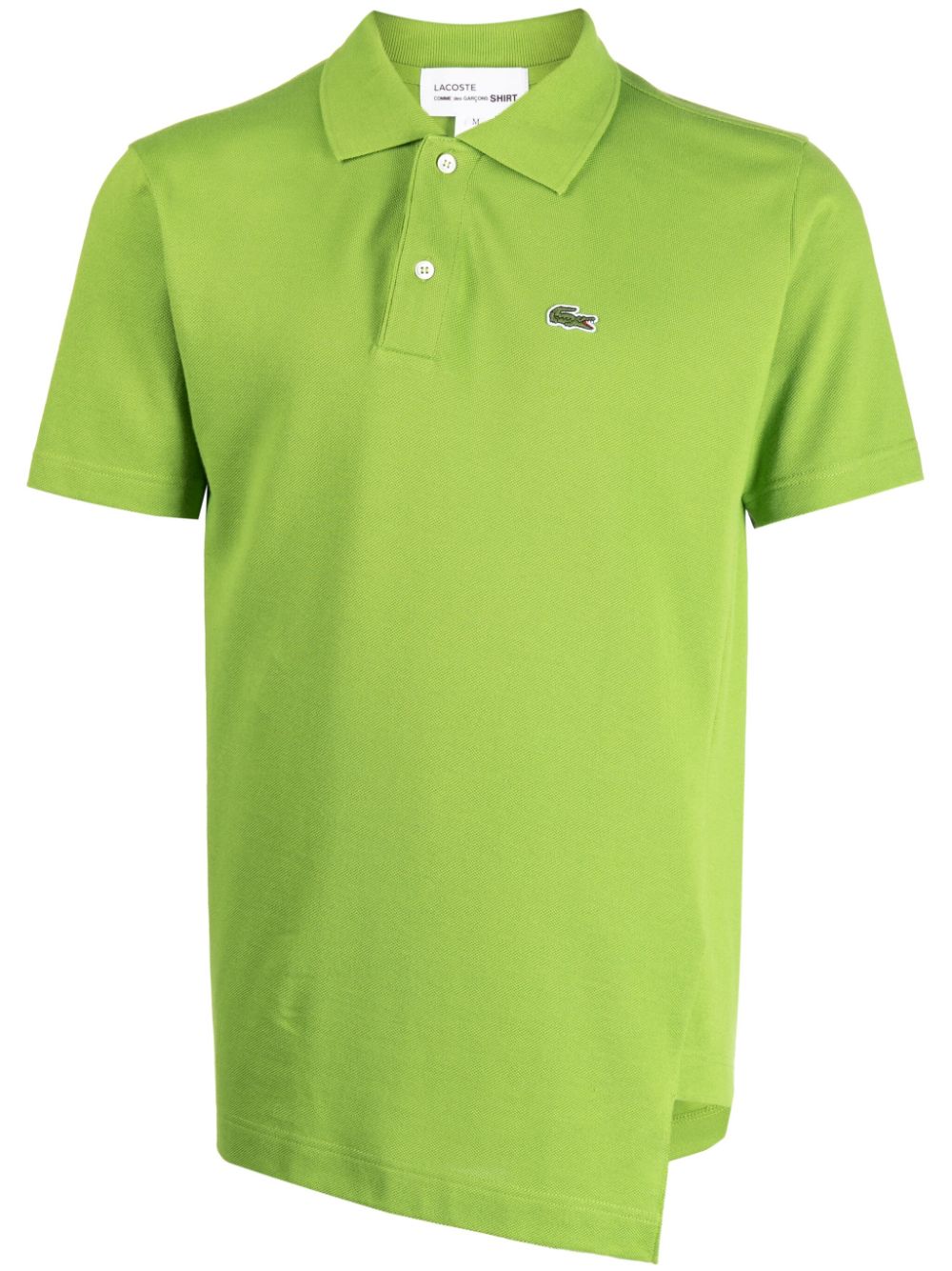 Comme Des Garçons Shirt x Lacoste asymmetric logo-patch polo shirt - Green von Comme Des Garçons Shirt