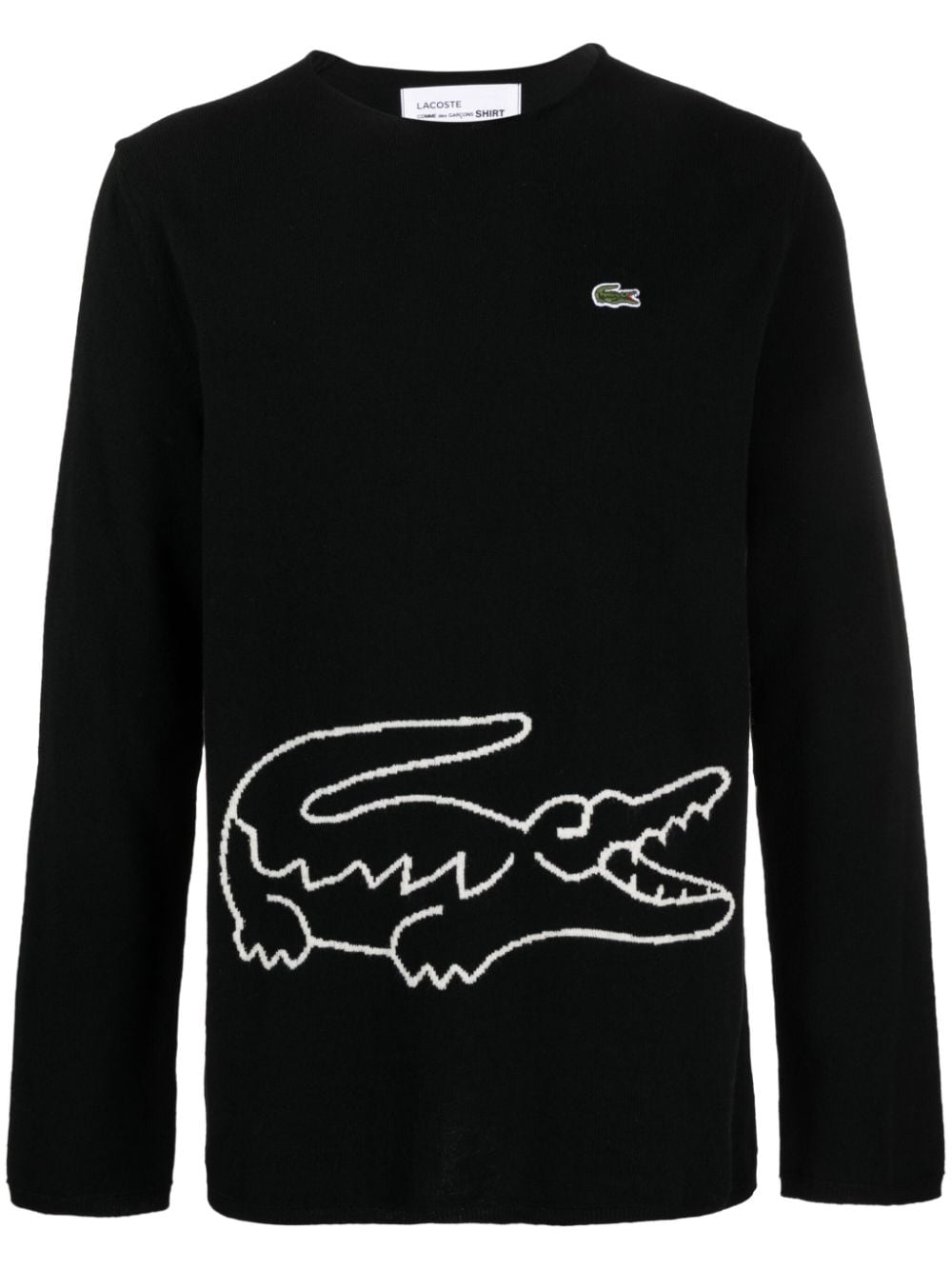 Comme Des Garçons Shirt x Lacoste intarsia-knit logo jumper - Black von Comme Des Garçons Shirt