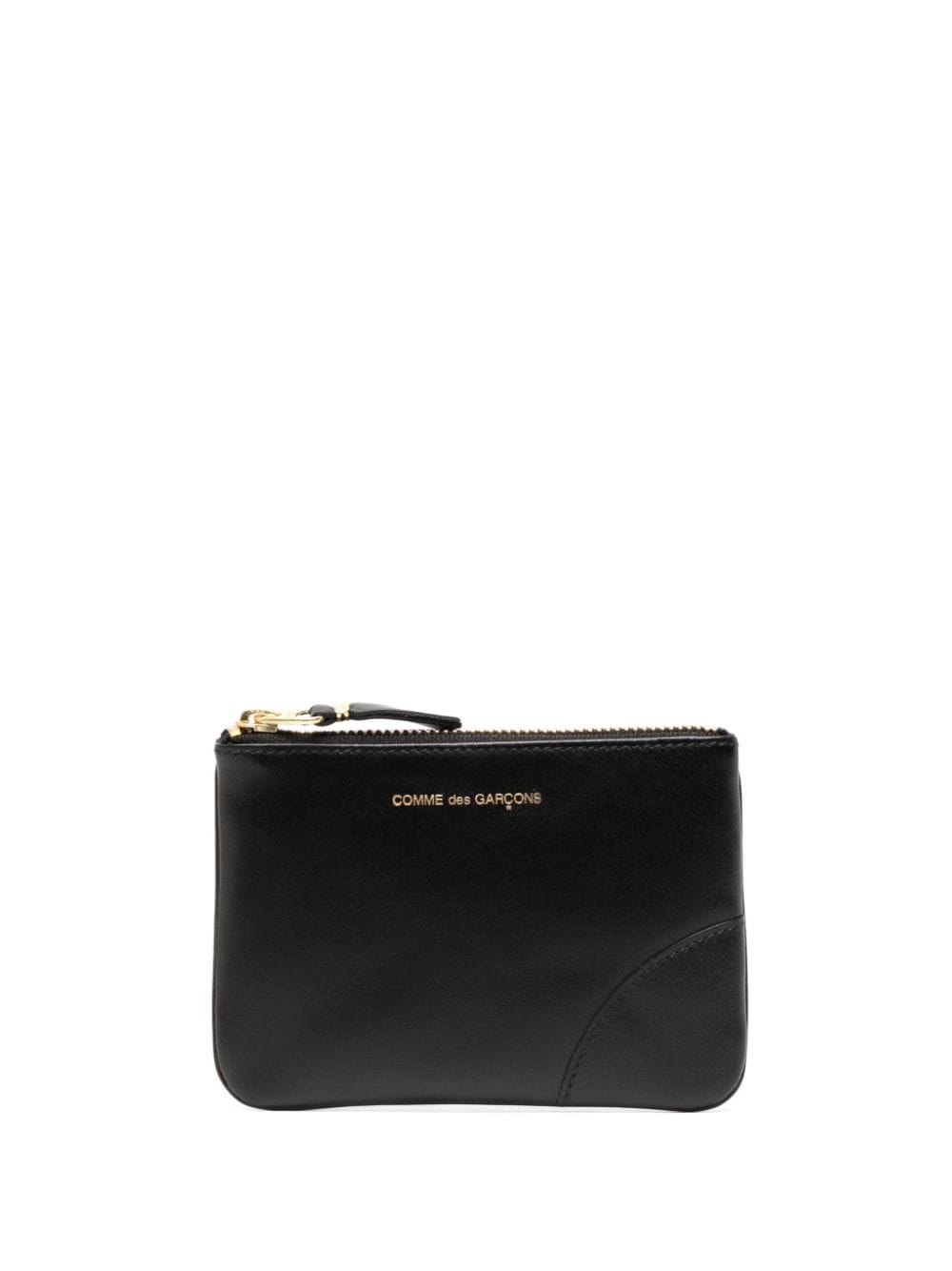Comme Des Garçons Wallet logo-print top-zip leather wallet - Black von Comme Des Garçons Wallet