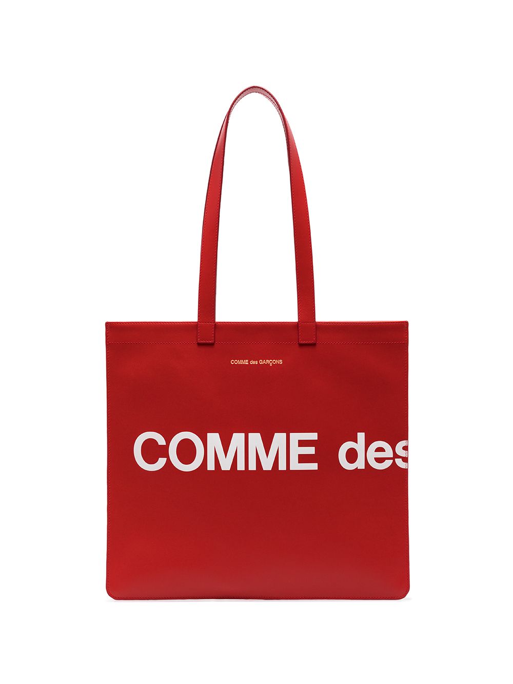 Comme Des Garçons Wallet logo-print leather tote bag - Red von Comme Des Garçons Wallet