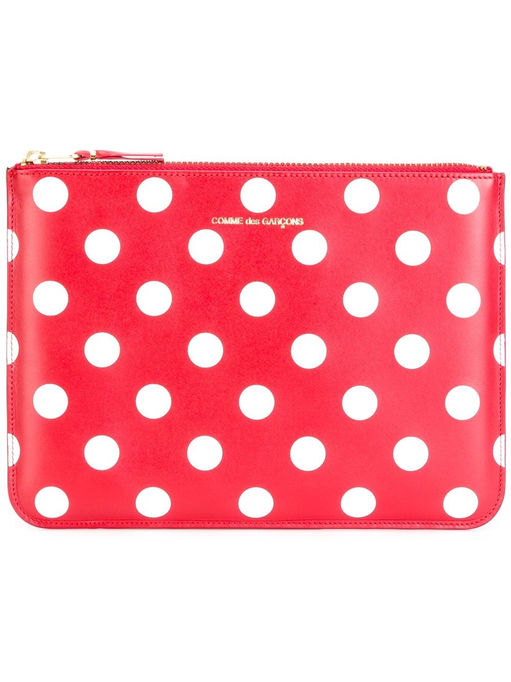 Comme Des Garçons Wallet polka dot zipped clutch - Red von Comme Des Garçons Wallet