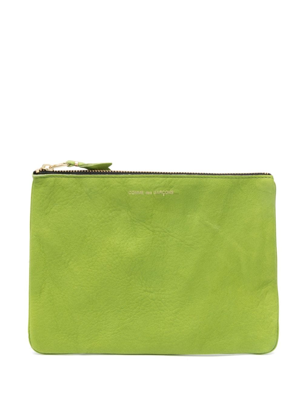 Comme Des Garçons Wallet washed zip-up leather pouch - Green von Comme Des Garçons Wallet