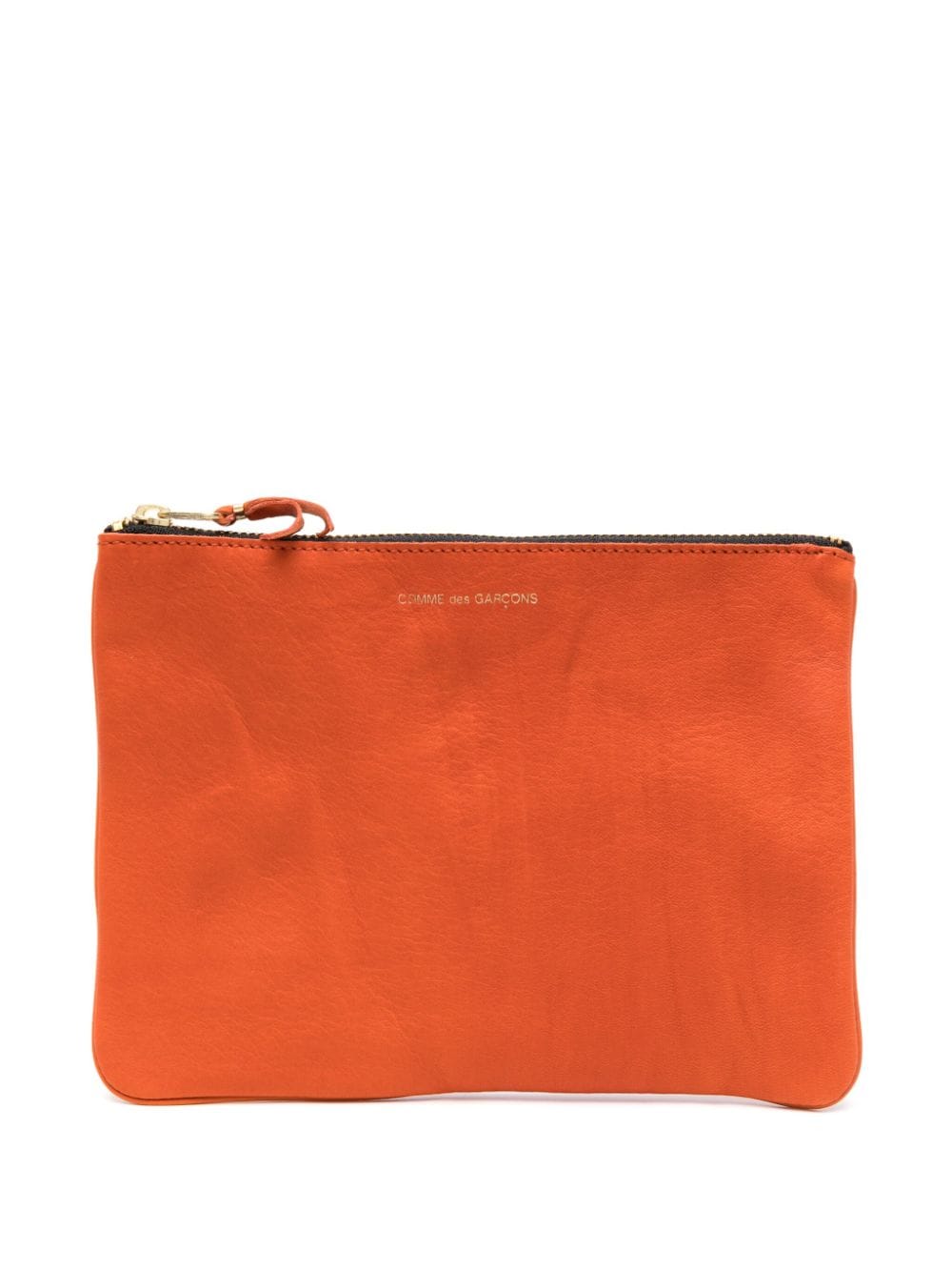 Comme Des Garçons Wallet washed zip-up leather pouch - Orange von Comme Des Garçons Wallet