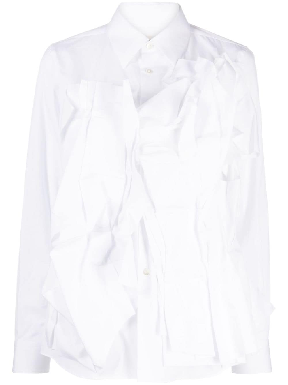 Comme Des Garçons appliqué-detail long-sleeve shirt - White von Comme Des Garçons