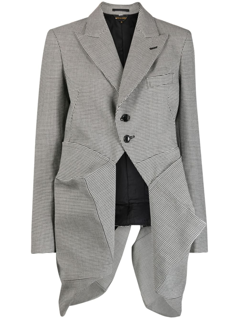 Comme Des Garçons asymmetric check-print wool blazer - Black von Comme Des Garçons