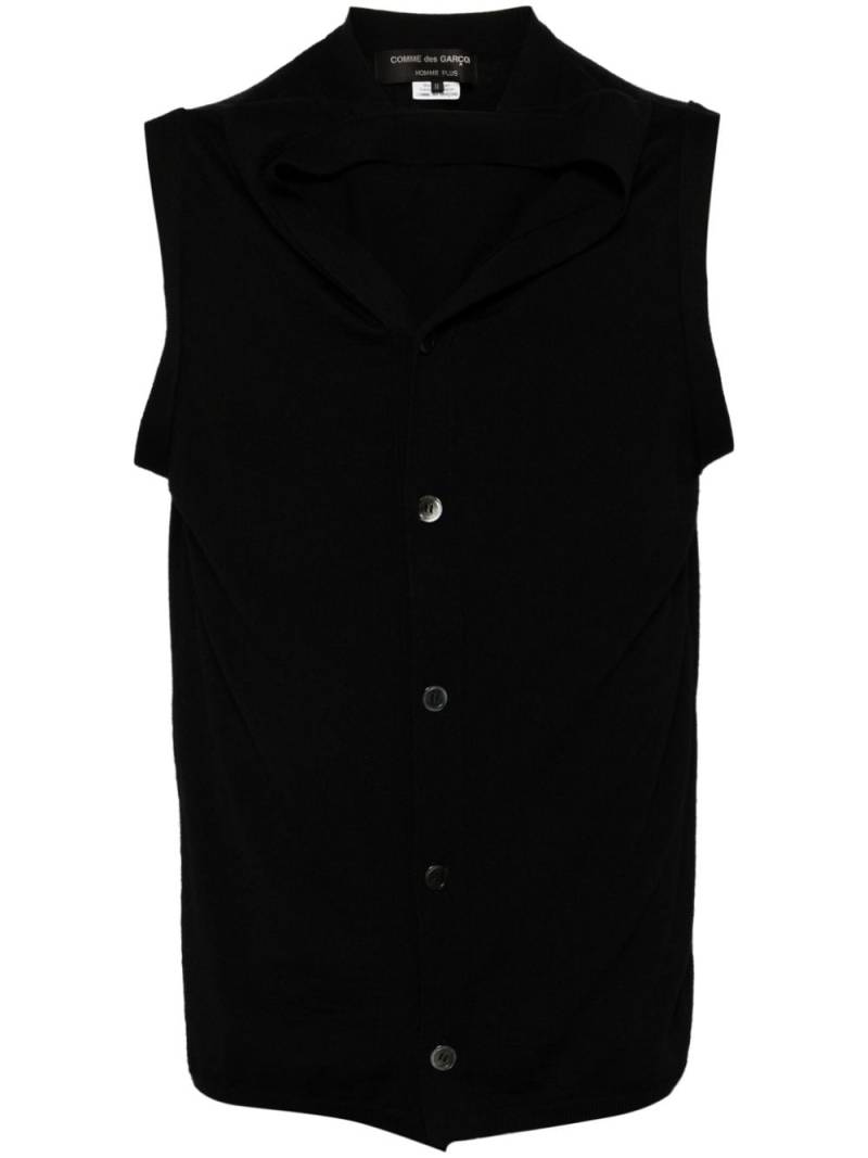 Comme Des Garçons button-up wool vest - Black von Comme Des Garçons