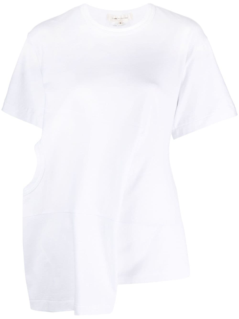 Comme Des Garçons deconstructed short-sleeve cotton T-shirt - White von Comme Des Garçons