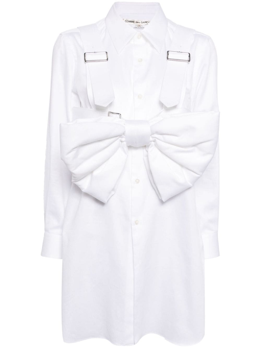 Comme Des Garçons detachable-bow cotton shirt - White von Comme Des Garçons