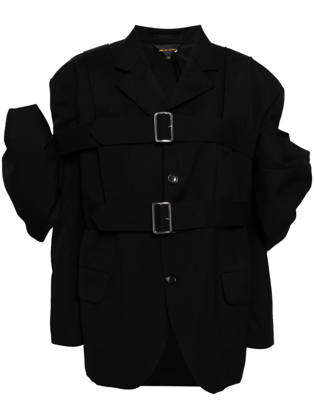 Comme Des Garçons detachable-panel wool blazer - Black von Comme Des Garçons
