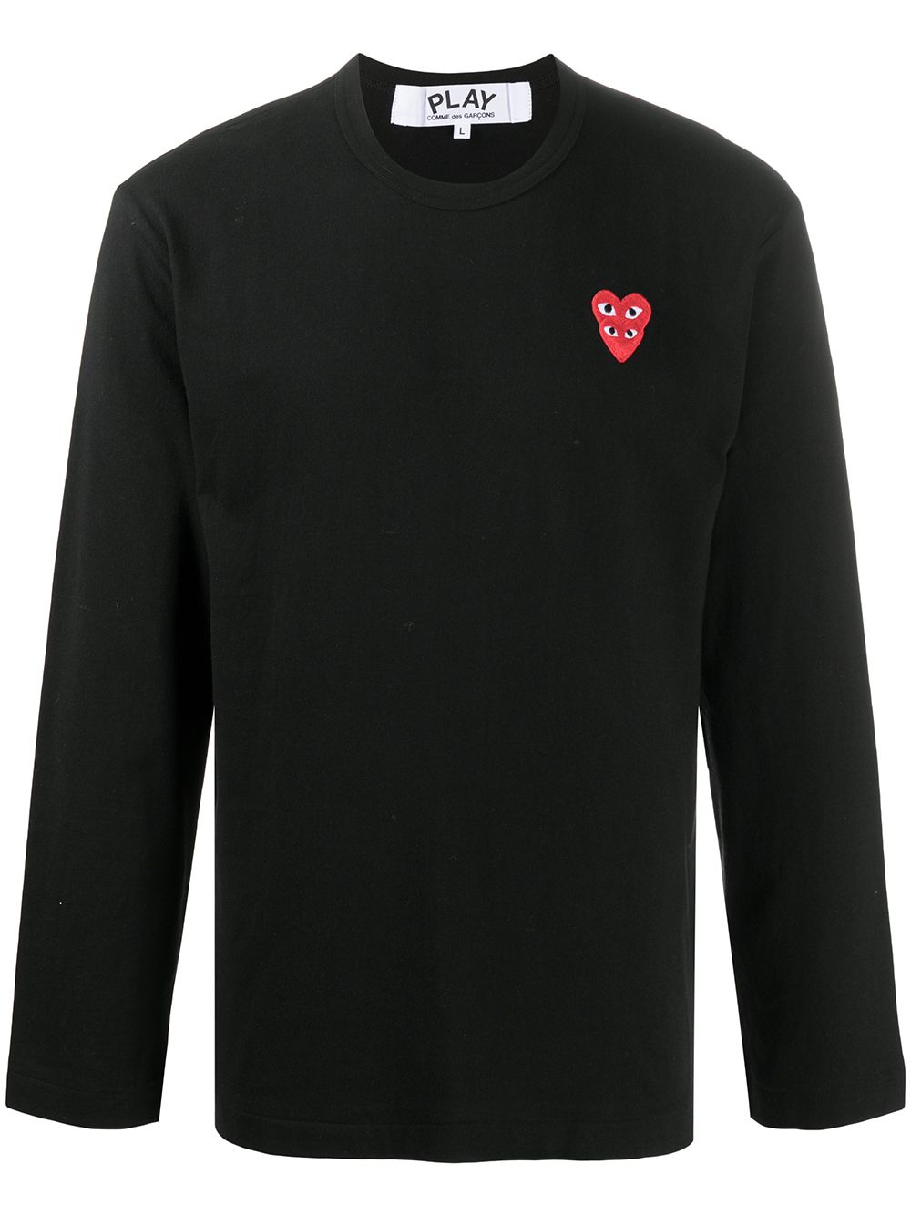 Comme Des Garçons Play embroidered Two Heart T-shirt - Black von Comme Des Garçons Play