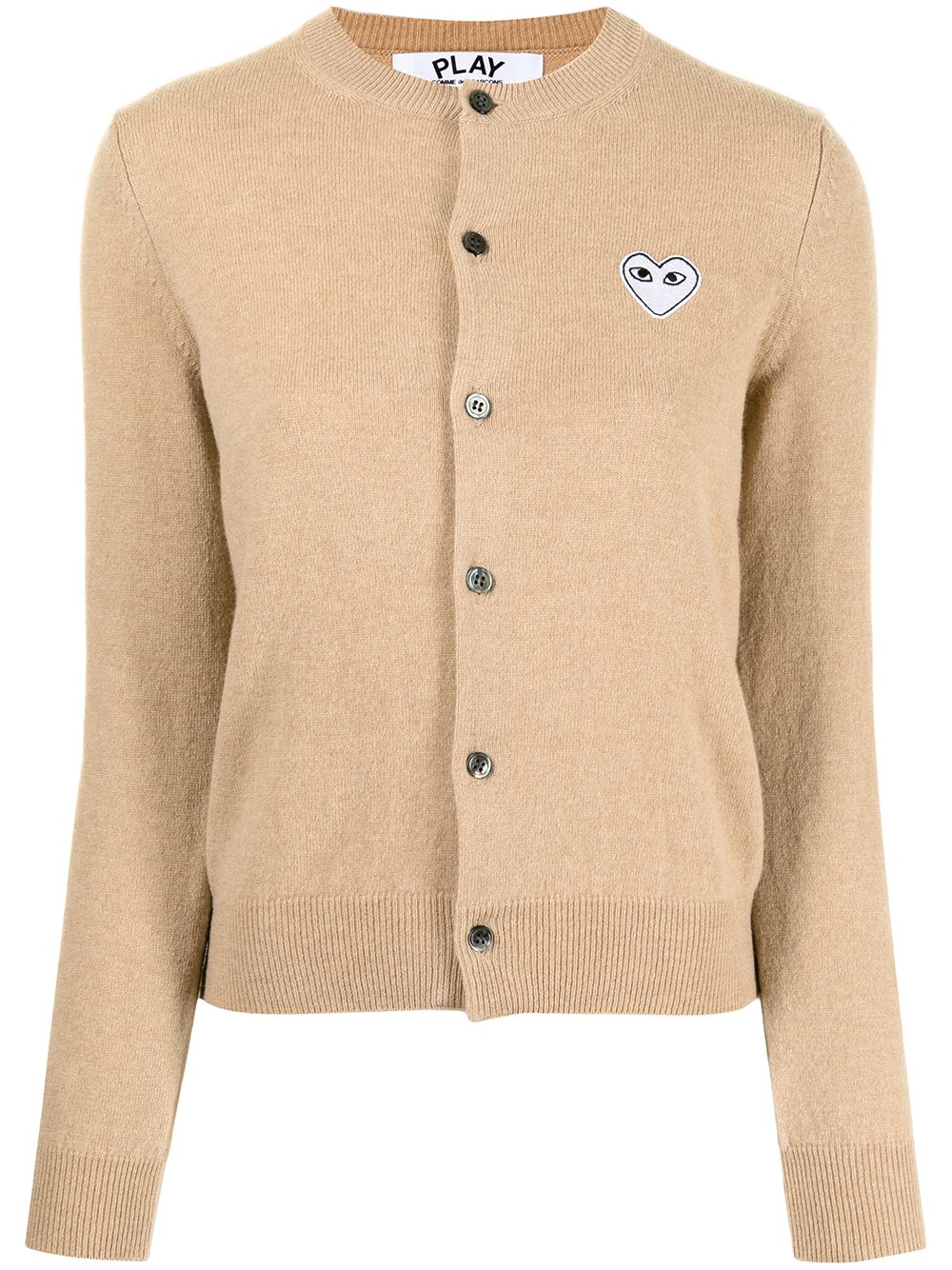 Comme Des Garçons Play embroidered heart wool-knit cardigan - Brown von Comme Des Garçons Play