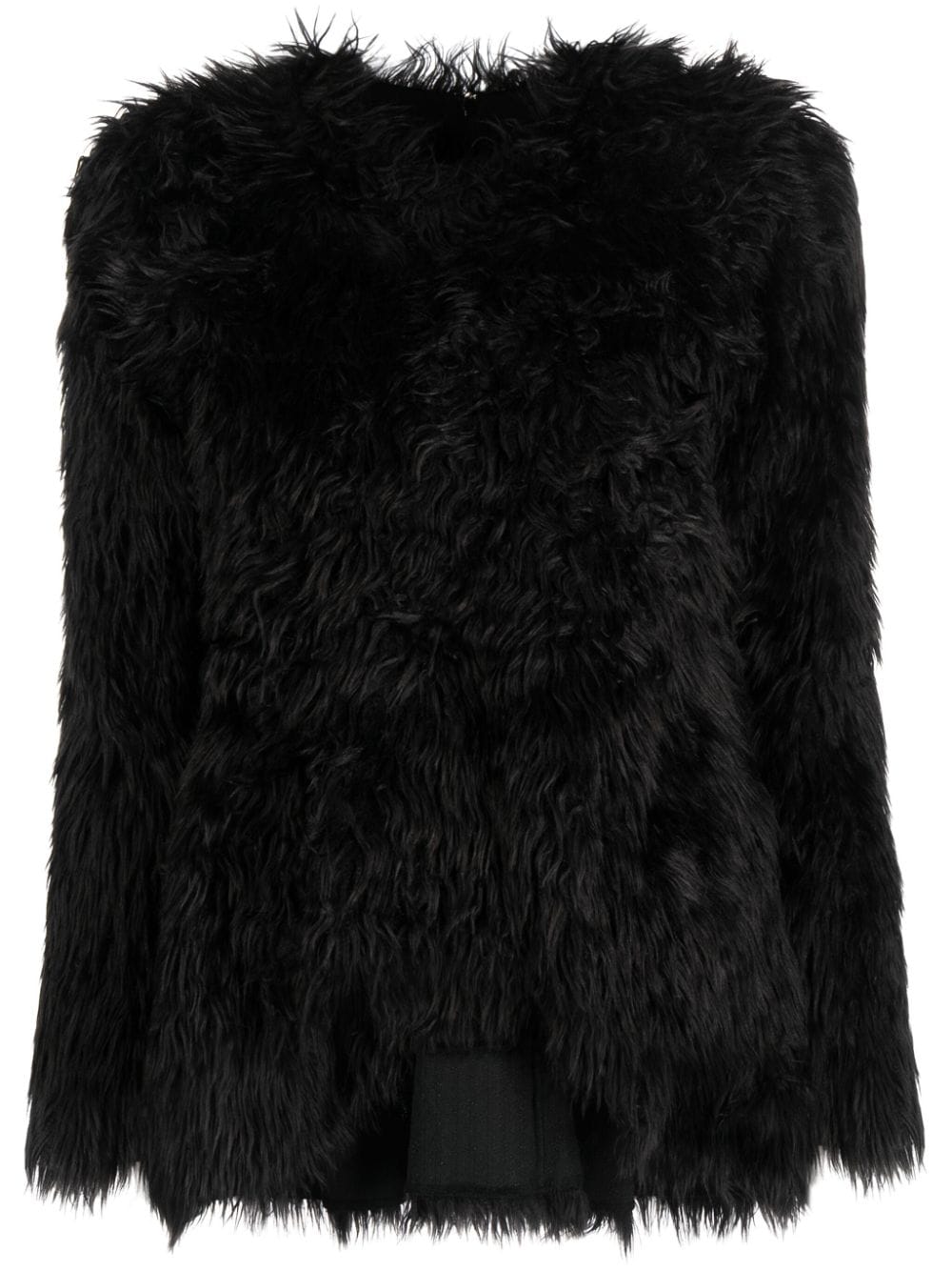 Comme Des Garçons faux-fur long-sleeved top - Black von Comme Des Garçons