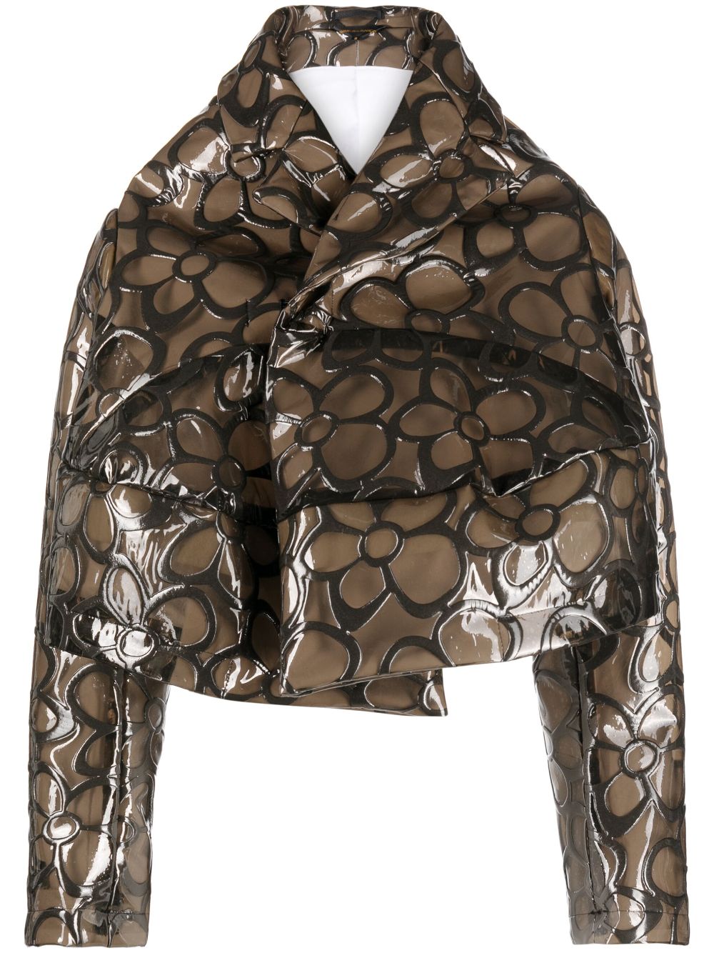 Comme Des Garçons floral-print cropped jacket - Brown von Comme Des Garçons