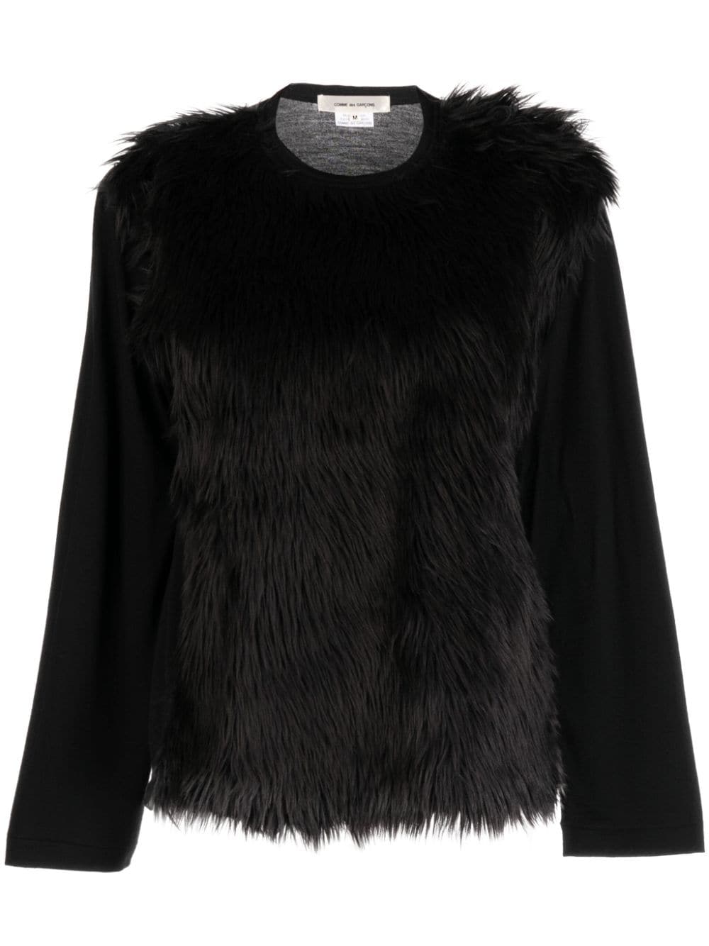 Comme Des Garçons fur-detailing long-sleeve T-shirt - Black von Comme Des Garçons