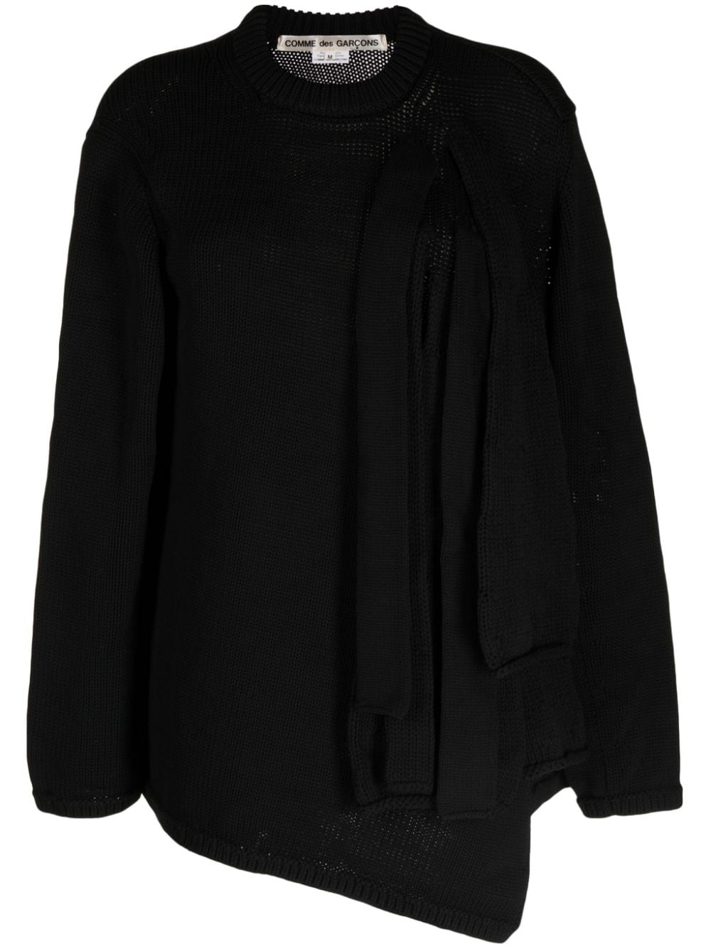 Comme Des Garçons gathered-detail knitted jumper - Black von Comme Des Garçons