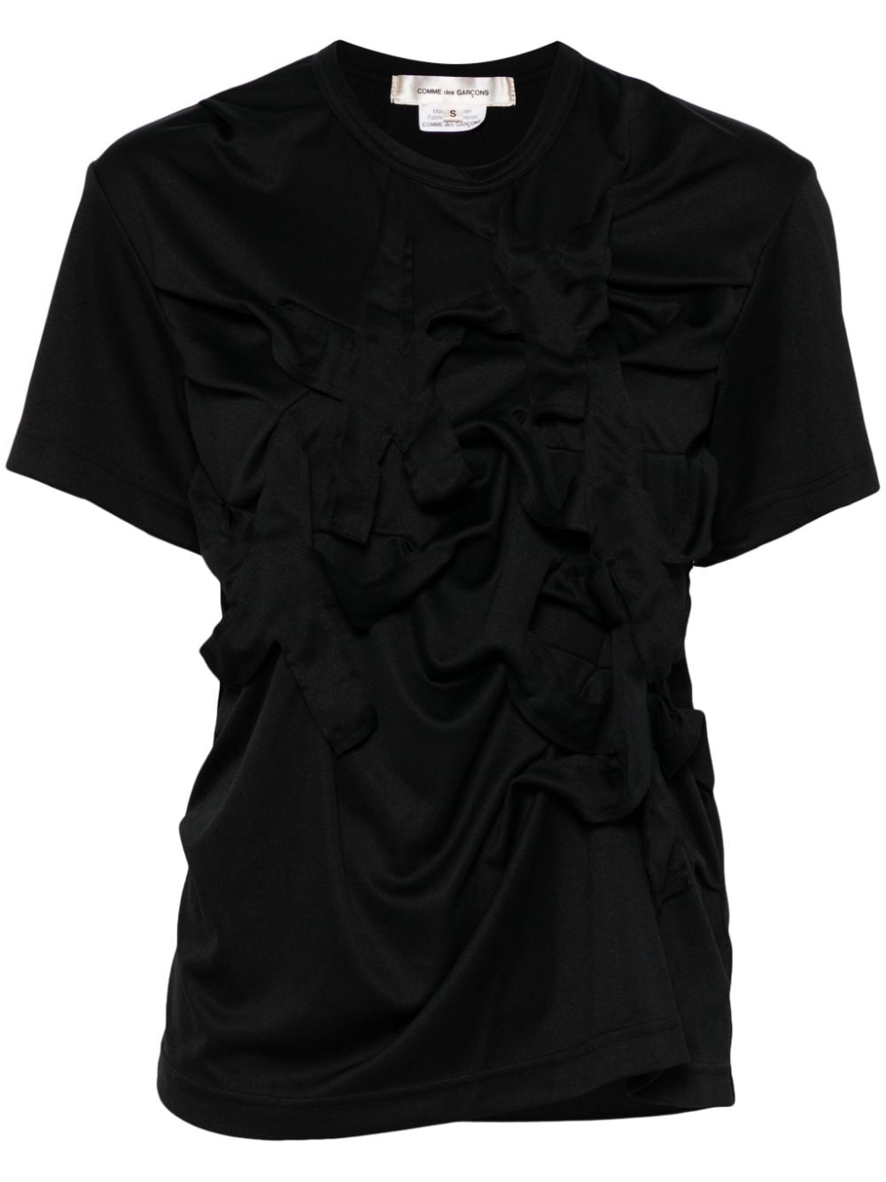 Comme Des Garçons gathered-detailing T-shirt - Black von Comme Des Garçons