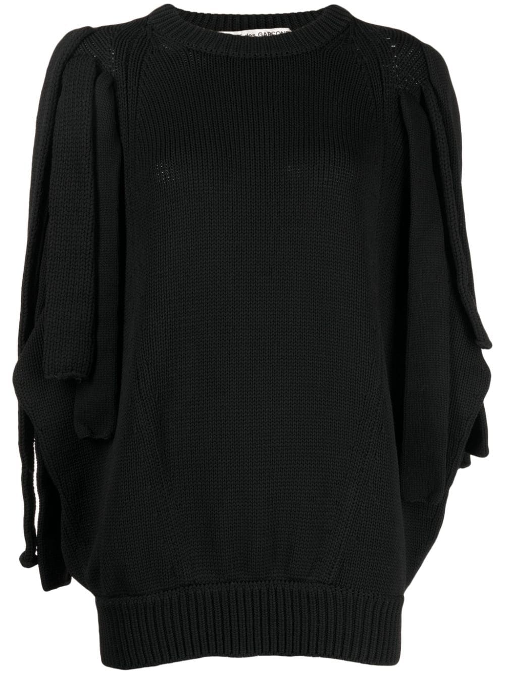 Comme Des Garçons layered-sleeve chunky-knit jumper - Black von Comme Des Garçons