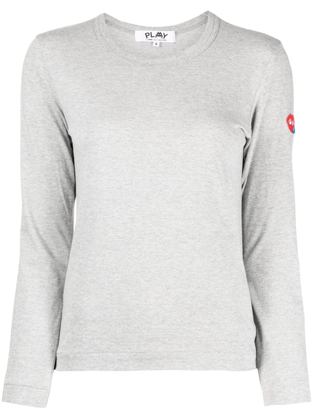 Comme Des Garçons Play logo-patch long-sleeve T-shirt - Grey von Comme Des Garçons Play