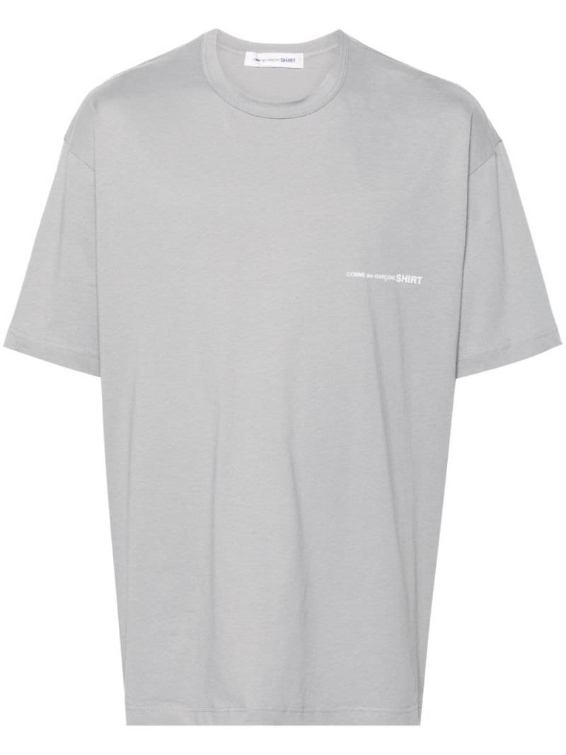 Comme Des Garçons Shirt logo-print cotton T-shirt - Grey von Comme Des Garçons Shirt