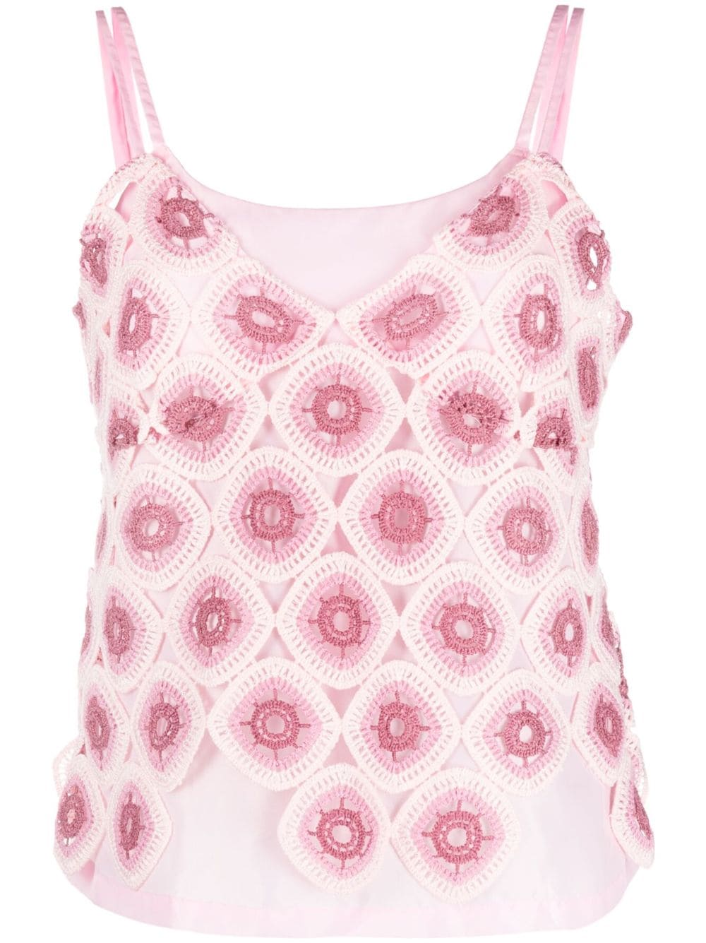 Comme Des Garçons macramé-overlay cami top - Pink von Comme Des Garçons