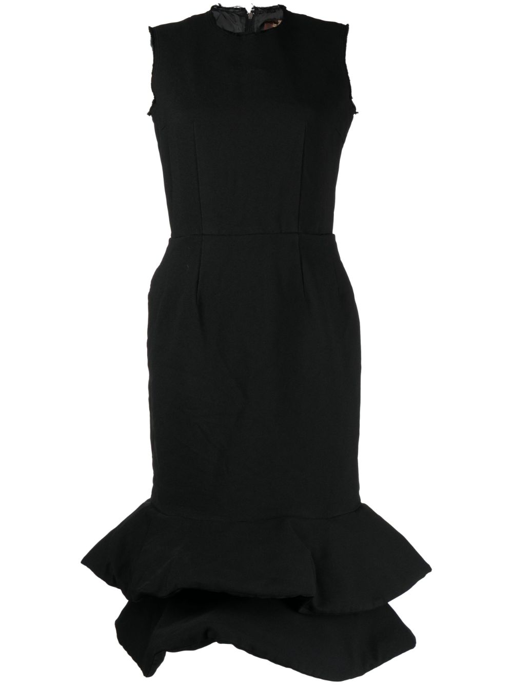 Comme Des Garçons peplum-hem midi dress - Black von Comme Des Garçons