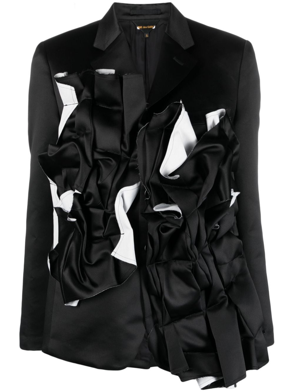 Comme Des Garçons satin ruched-panel blazer - Black von Comme Des Garçons