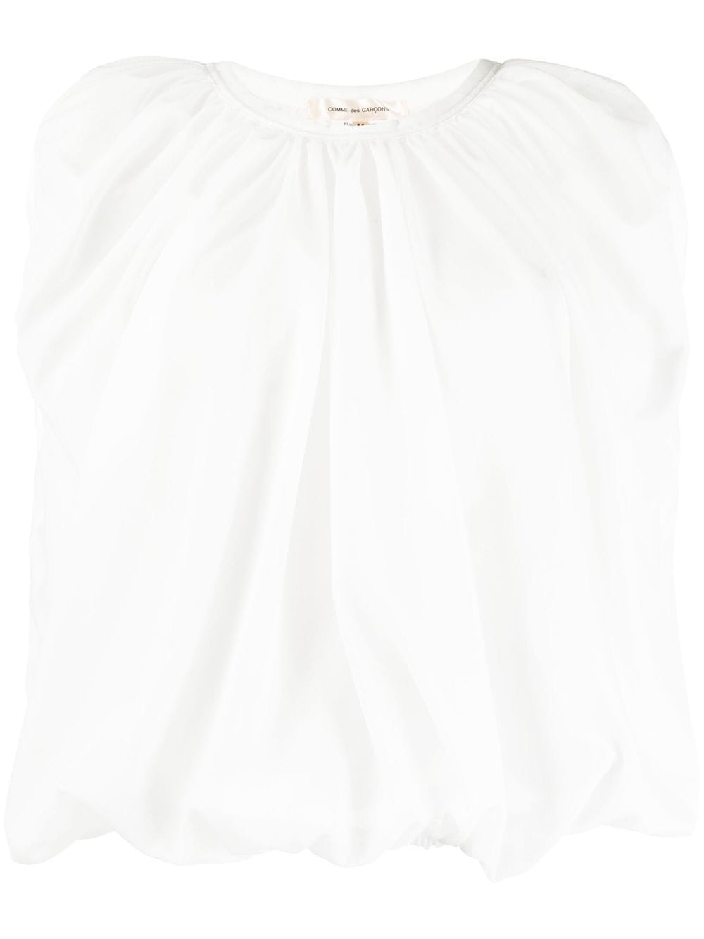 Comme Des Garçons short-sleeve semi-sheer blouse - White von Comme Des Garçons