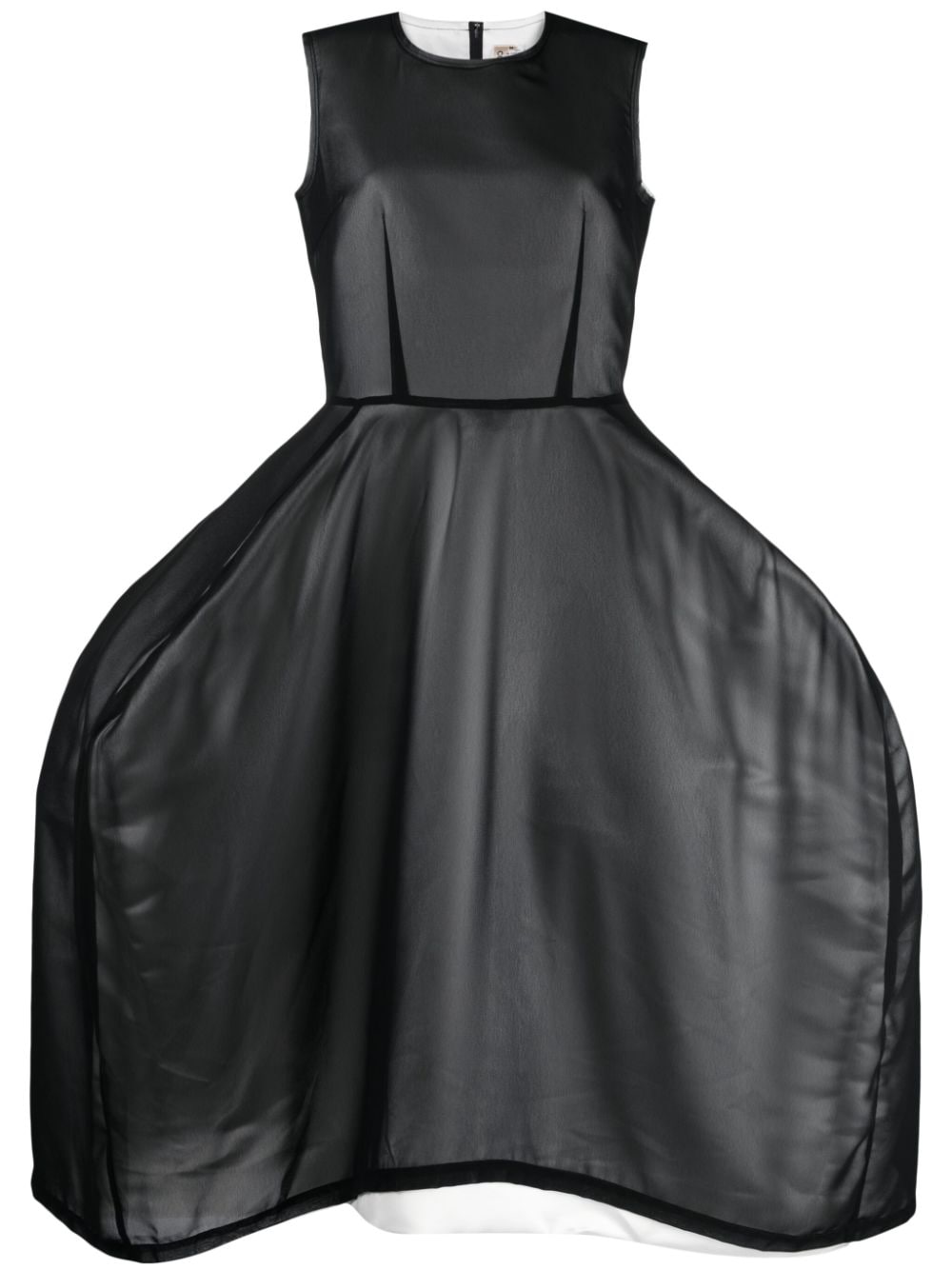 Comme Des Garçons voluminous-skirt sheer-overlay dress - Black von Comme Des Garçons