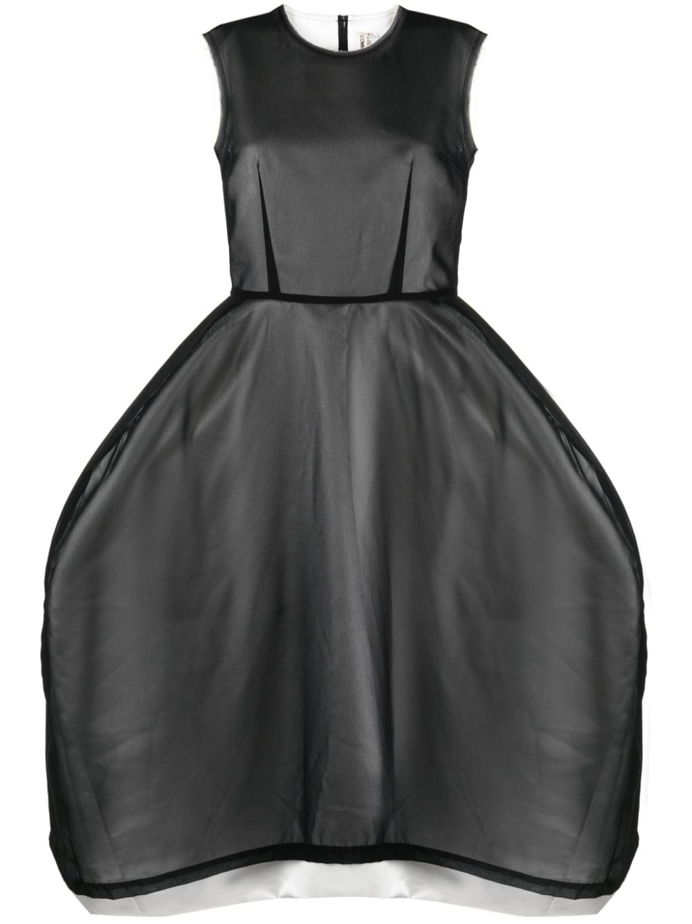 Comme Des Garçons voluminous-skirt sheer-overlay dress - Black von Comme Des Garçons