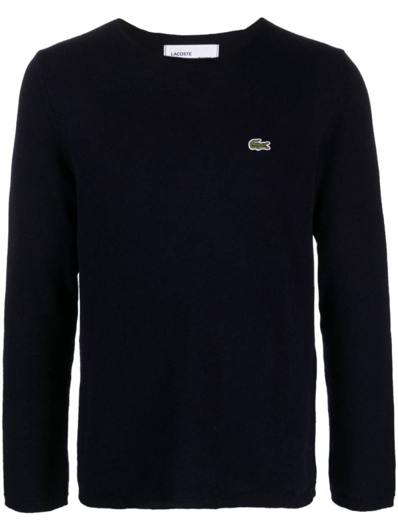 Comme Des Garçons Shirt x Lacoste intarsia-knit logo jumper - Blue von Comme Des Garçons Shirt