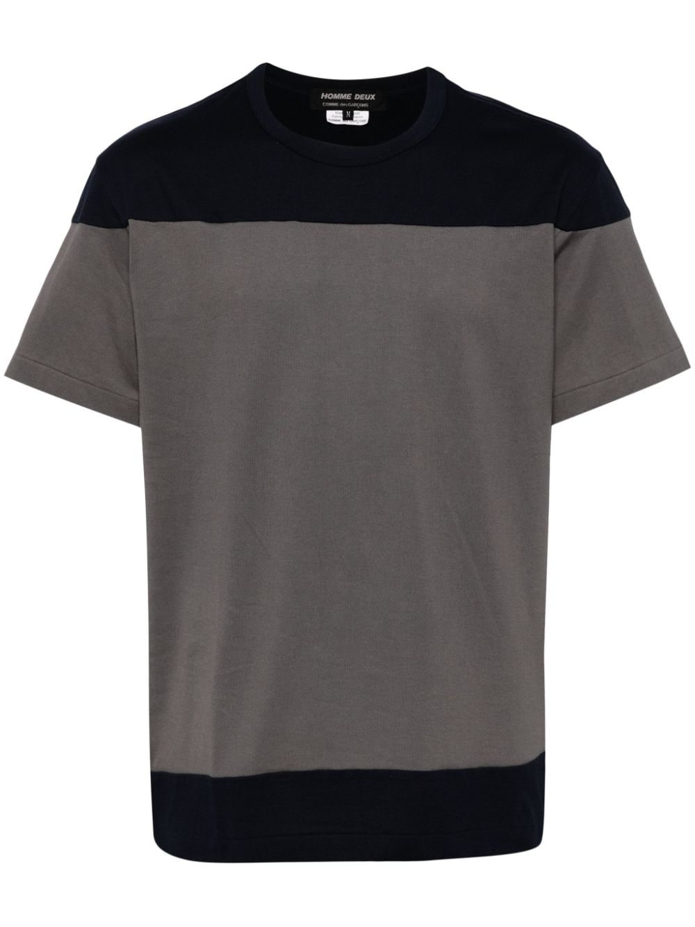 Comme des Garçons Homme Deux colourblock cotton T-shirt - Grey von Comme des Garçons Homme Deux