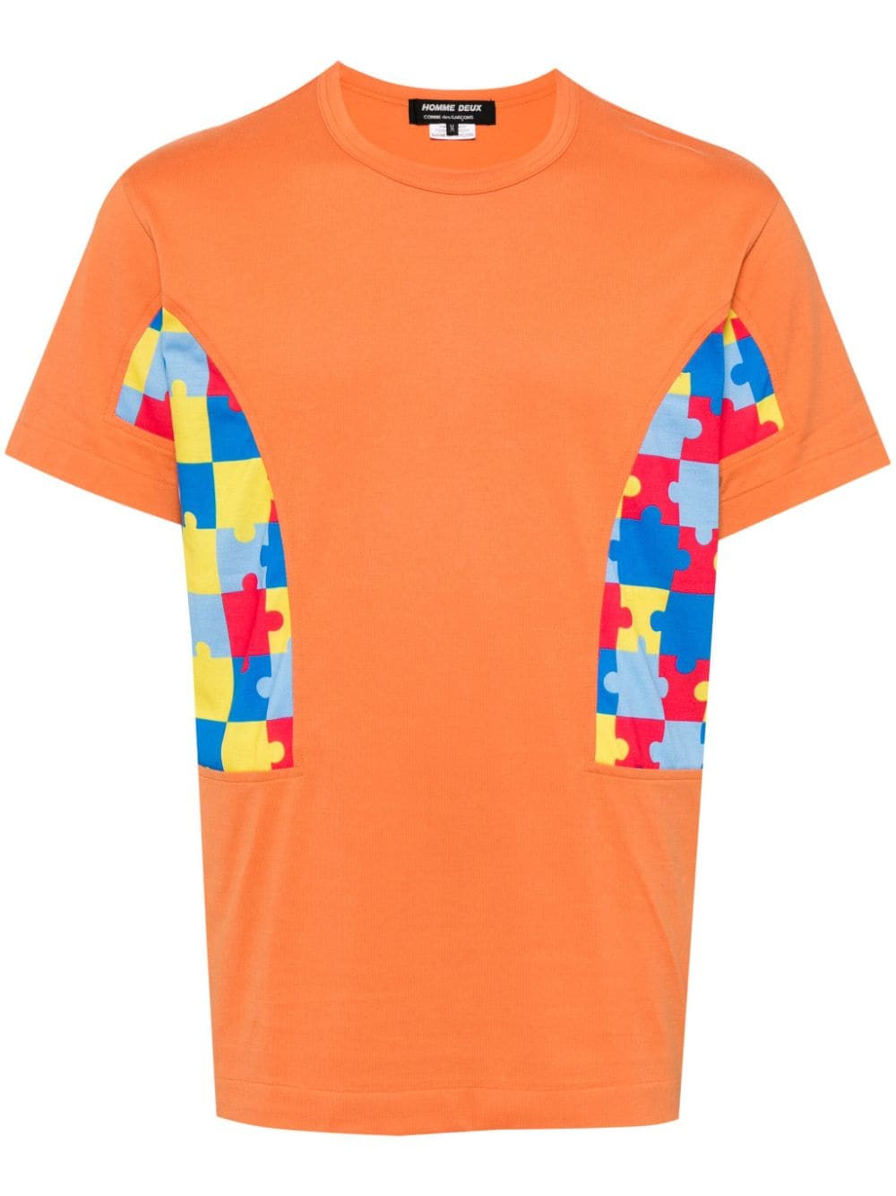 Comme des Garçons Homme Deux puzzle-print cotton T-shirt - Orange von Comme des Garçons Homme Deux