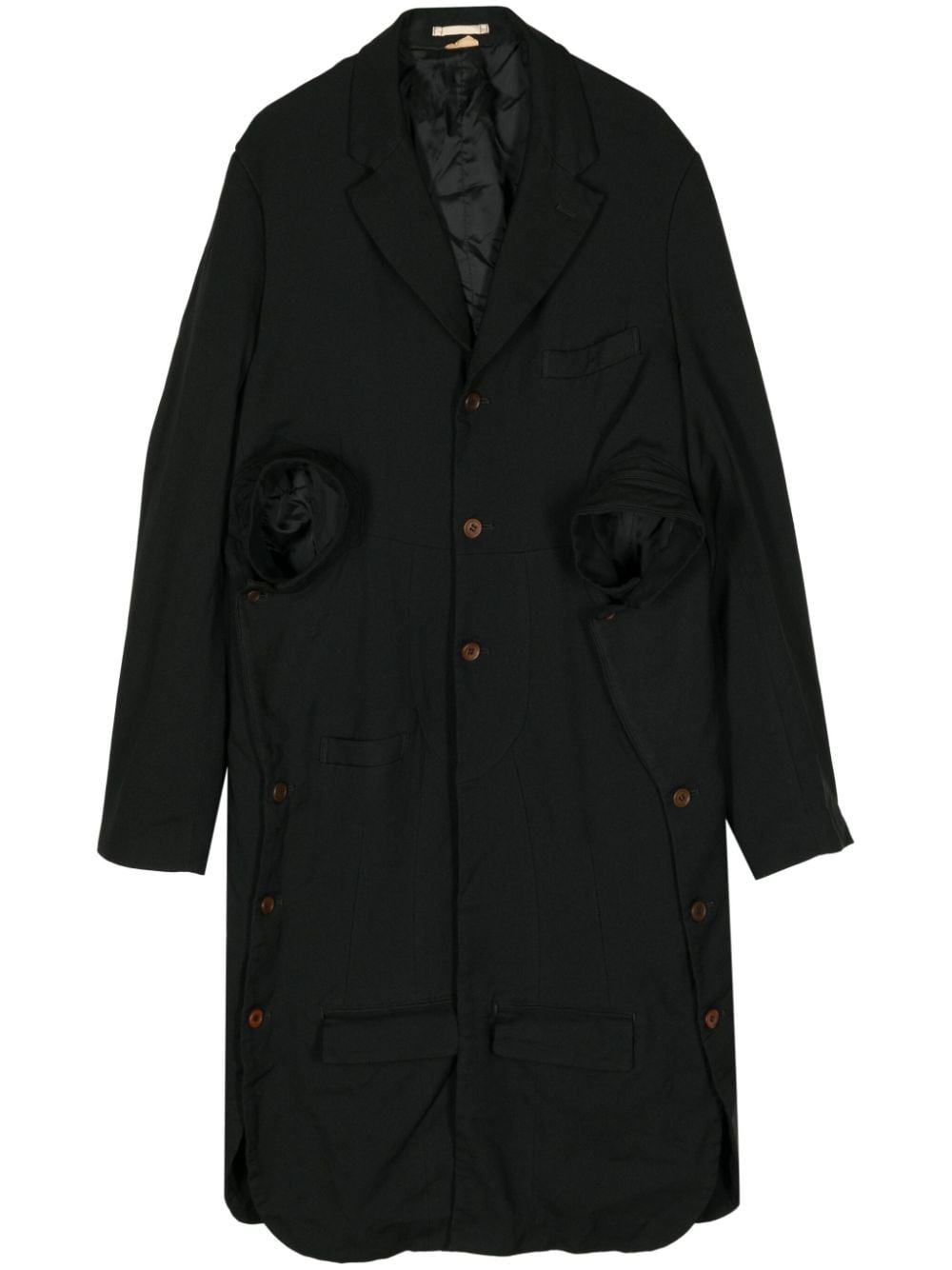 Comme des Garçons Homme Plus rose-appliqué coat - Black von Comme des Garçons Homme Plus