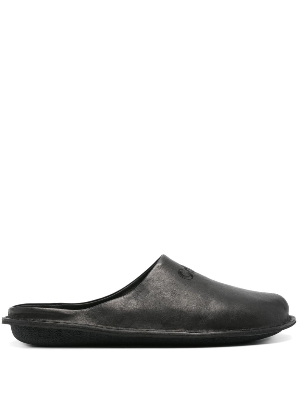 Comme des Garçons Homme logo-embroidered leather slippers - Black von Comme des Garçons Homme
