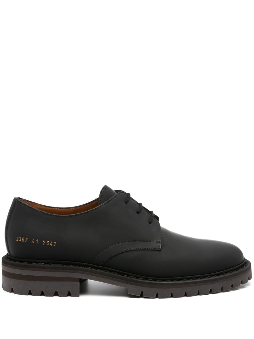 Common Projects serial number-print leather Derby shoes - Black von Common Projects