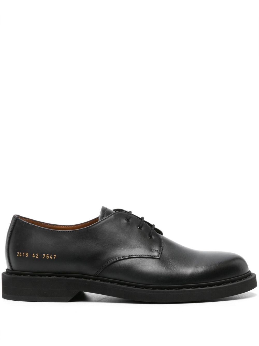 Common Projects stamped-numbers leather Derby shoes - Black von Common Projects