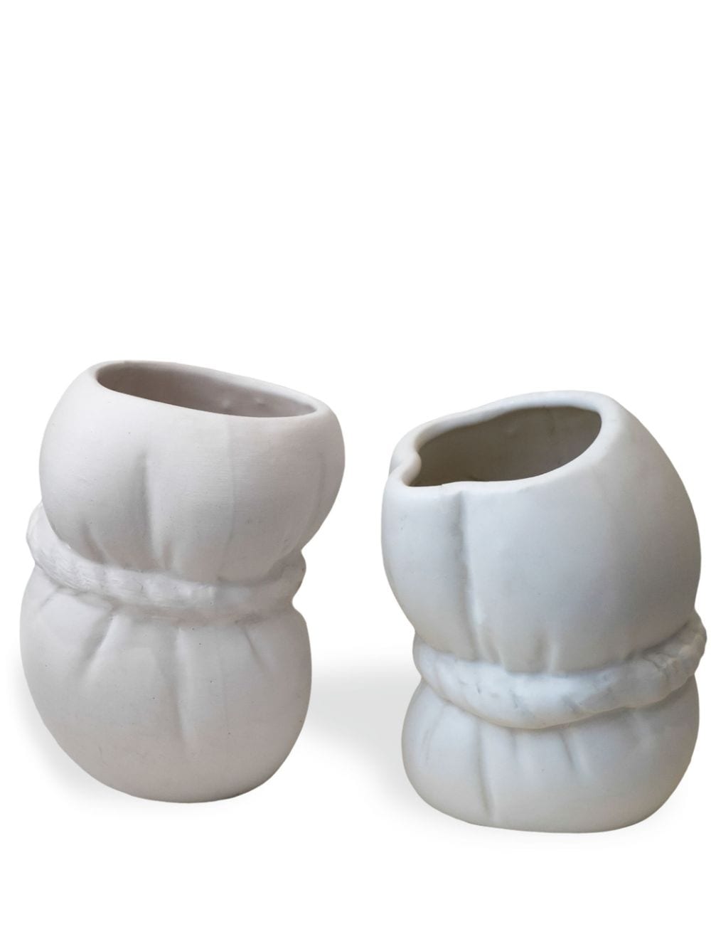 Completedworks Two Misfits rope-detailing vases (14.5cm) - White von Completedworks