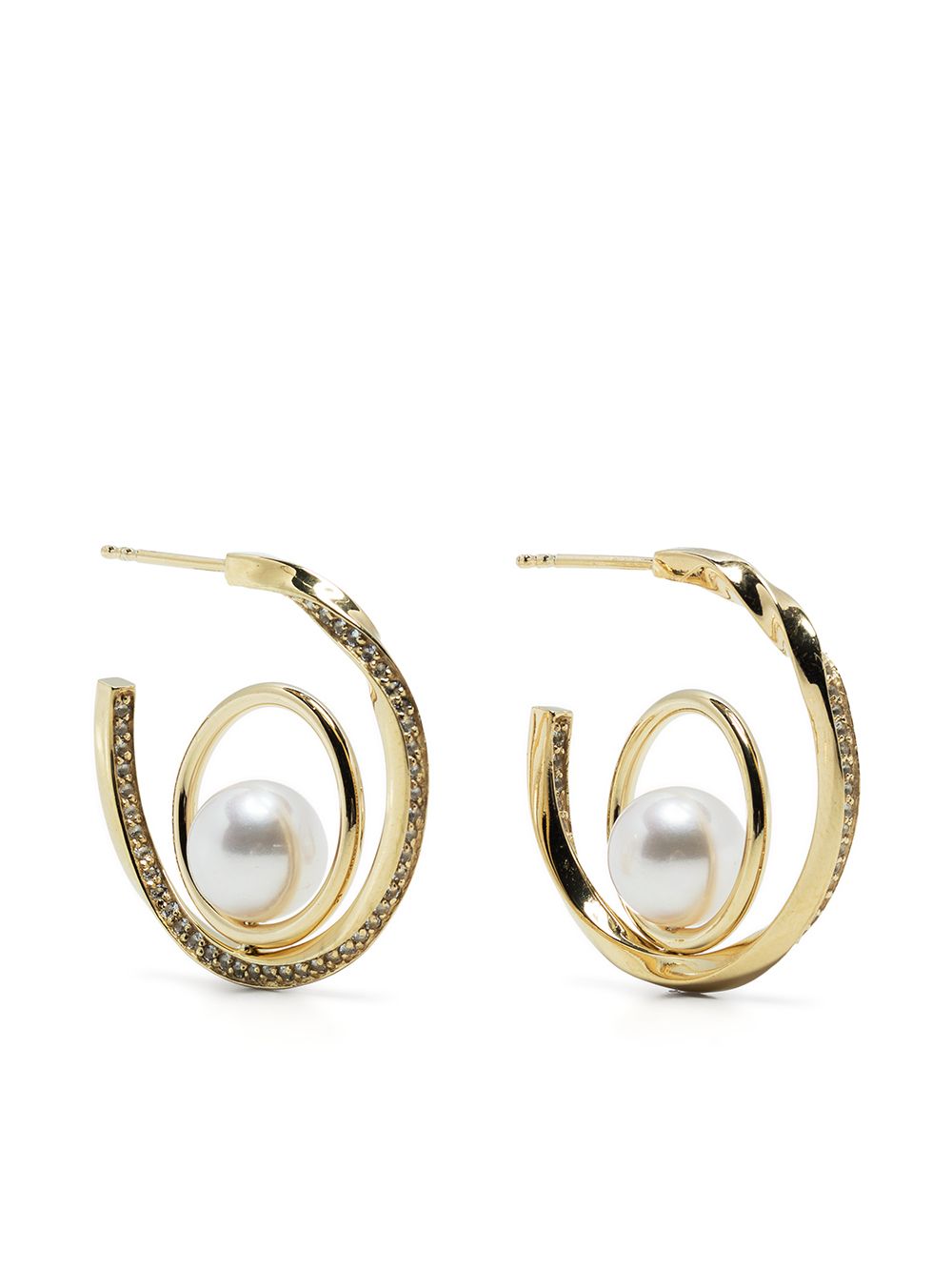 Completedworks gold vermeil-plated pearl and topaz earrings von Completedworks