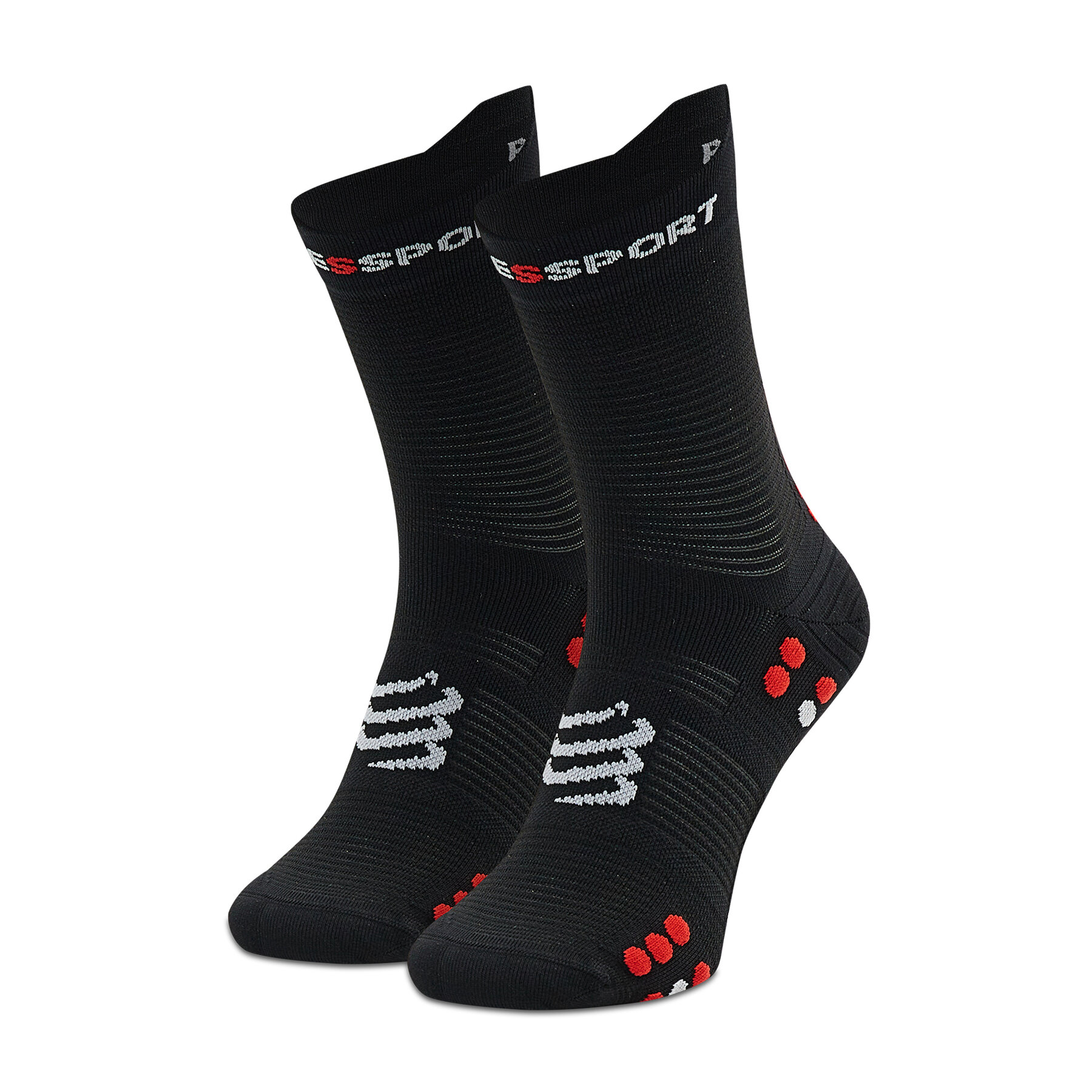 Hohe Unisex-Socken Compressport Pro Racing Socks V4.0 Run High XU00046B_906 Black/Red von Compressport