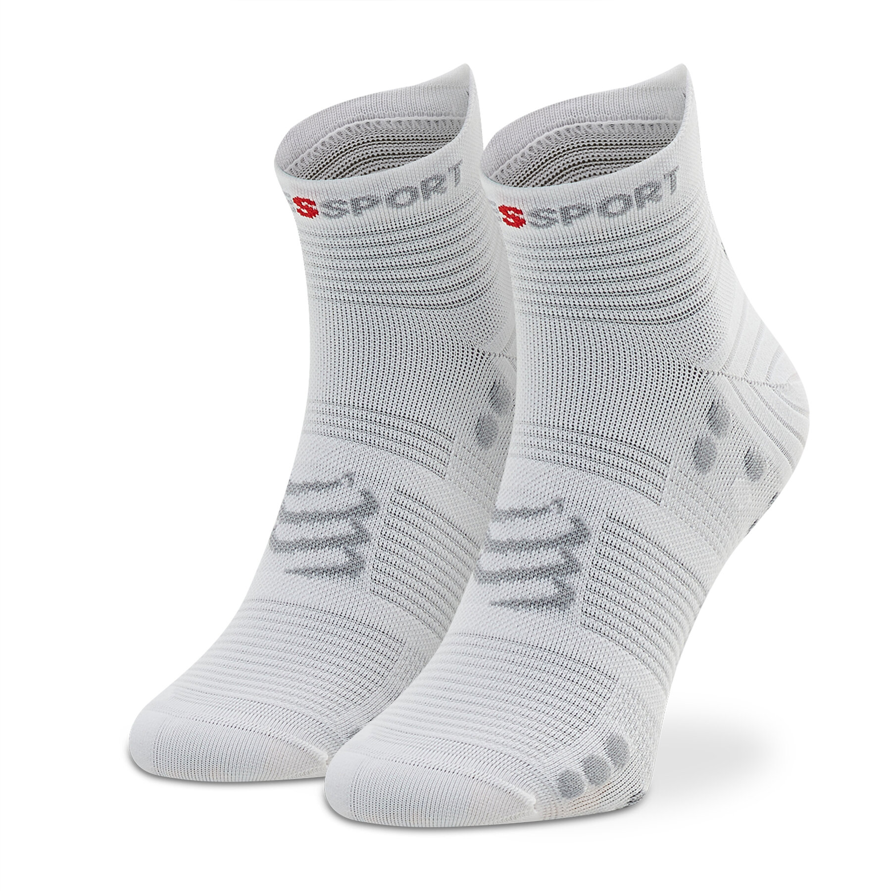 Hohe Unisex-Socken Compressport Pro Racing Socks V4.0 Run Low XU00047B_010 White/Alloy von Compressport