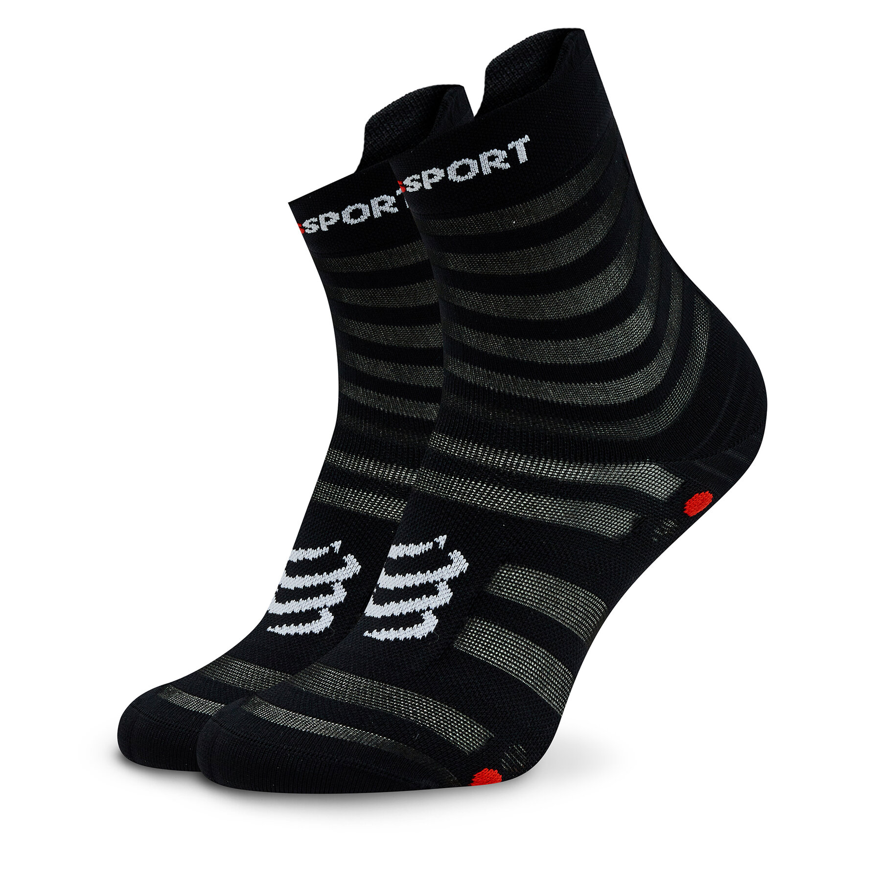 Hohe Unisex-Socken Compressport Pro Racing Socks V4.0 Ultralight Run High XU00050B Black/Red von Compressport