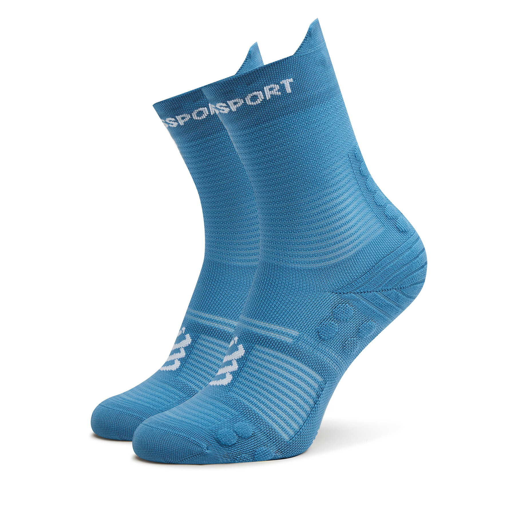 Hohe Unisex-Socken Compressport Pro Racing V4.0 Run High XU00046B Niagara Blue/White von Compressport