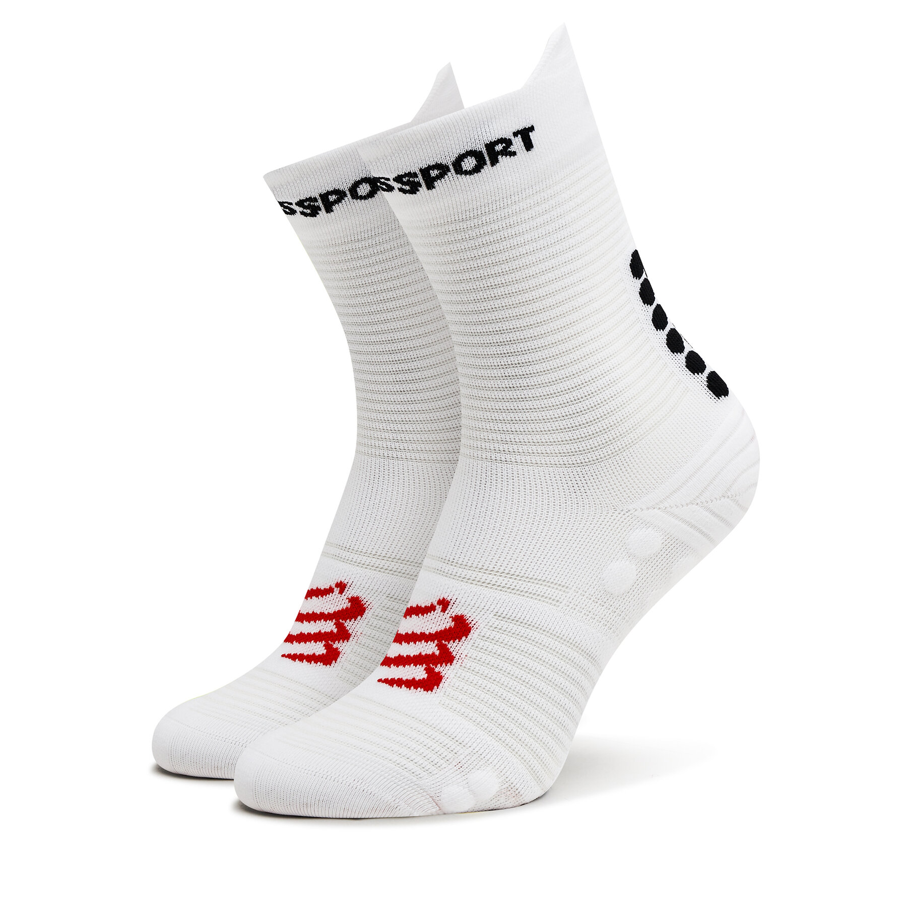 Hohe Unisex-Socken Compressport Pro Racing V4.0 Run High XU00046B White/Black von Compressport