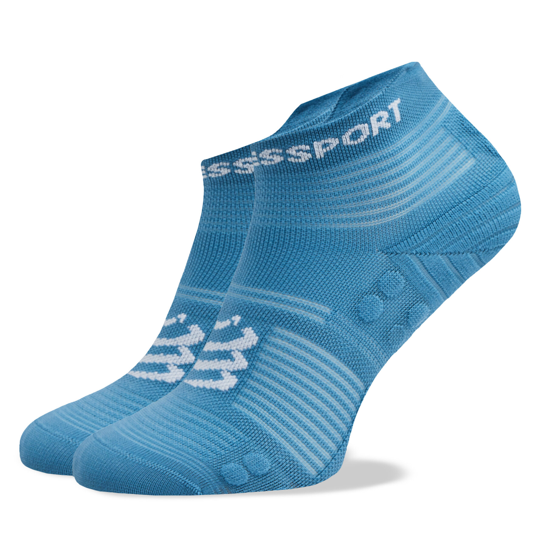 Hohe Unisex-Socken Compressport Pro Racing V4.0 Run Low XU00047B Niagara Blue/White von Compressport