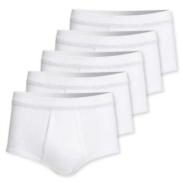 5er Pack Doppelripp - Slip Unterhose Herren Weiss L von Conta